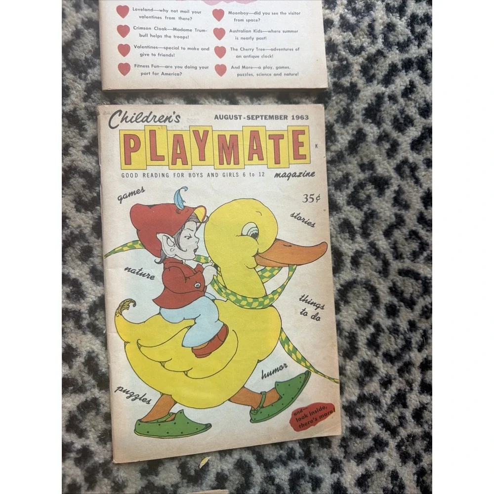 VTG Lot of 8 Children's Playmate Magazines 1962-65 Puzzles Great Pics Ephemera